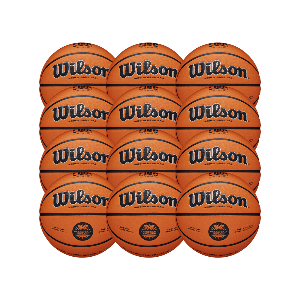Wilson Basketball England EVO NXT Official Game Ball - Bundle of 12