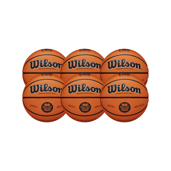 Wilson Basketball England EVO NXT Official Game Ball - Bundle of 6