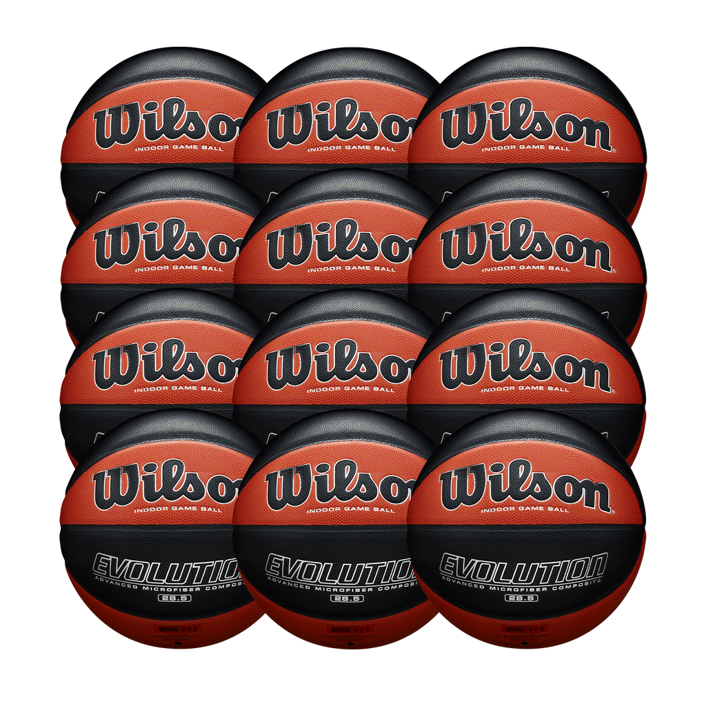 Wilson Basketball England Evolution Official Game Ball - Bundle of 12