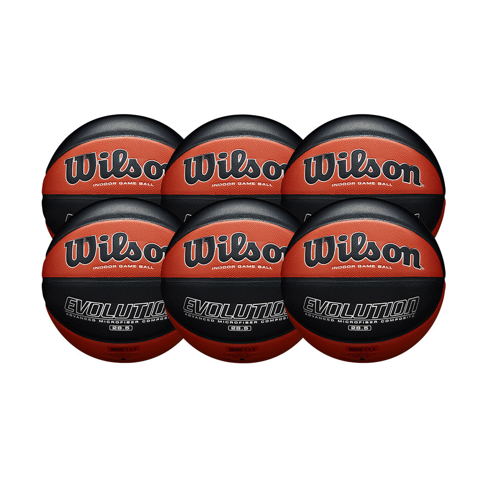 Wilson Basketball England Evolution Official Game Ball - Bundle of 6