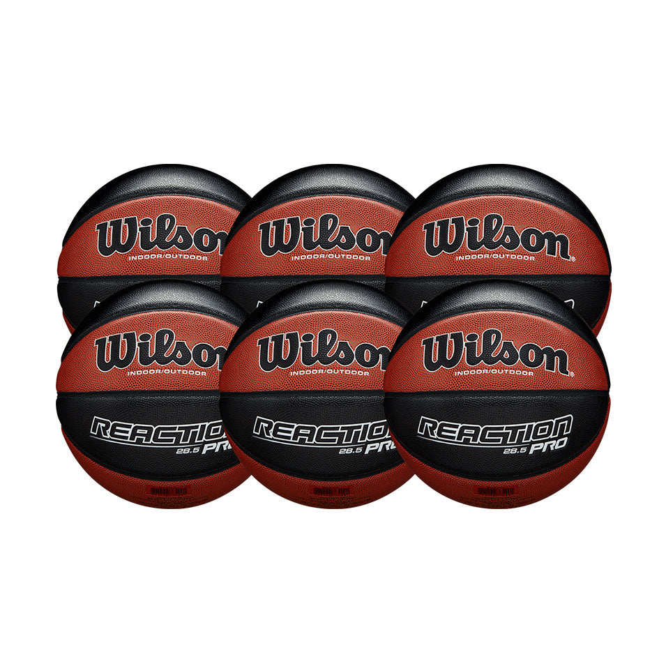 Wilson Basketball England Reaction Pro Official Game Ball - Bundle of 6